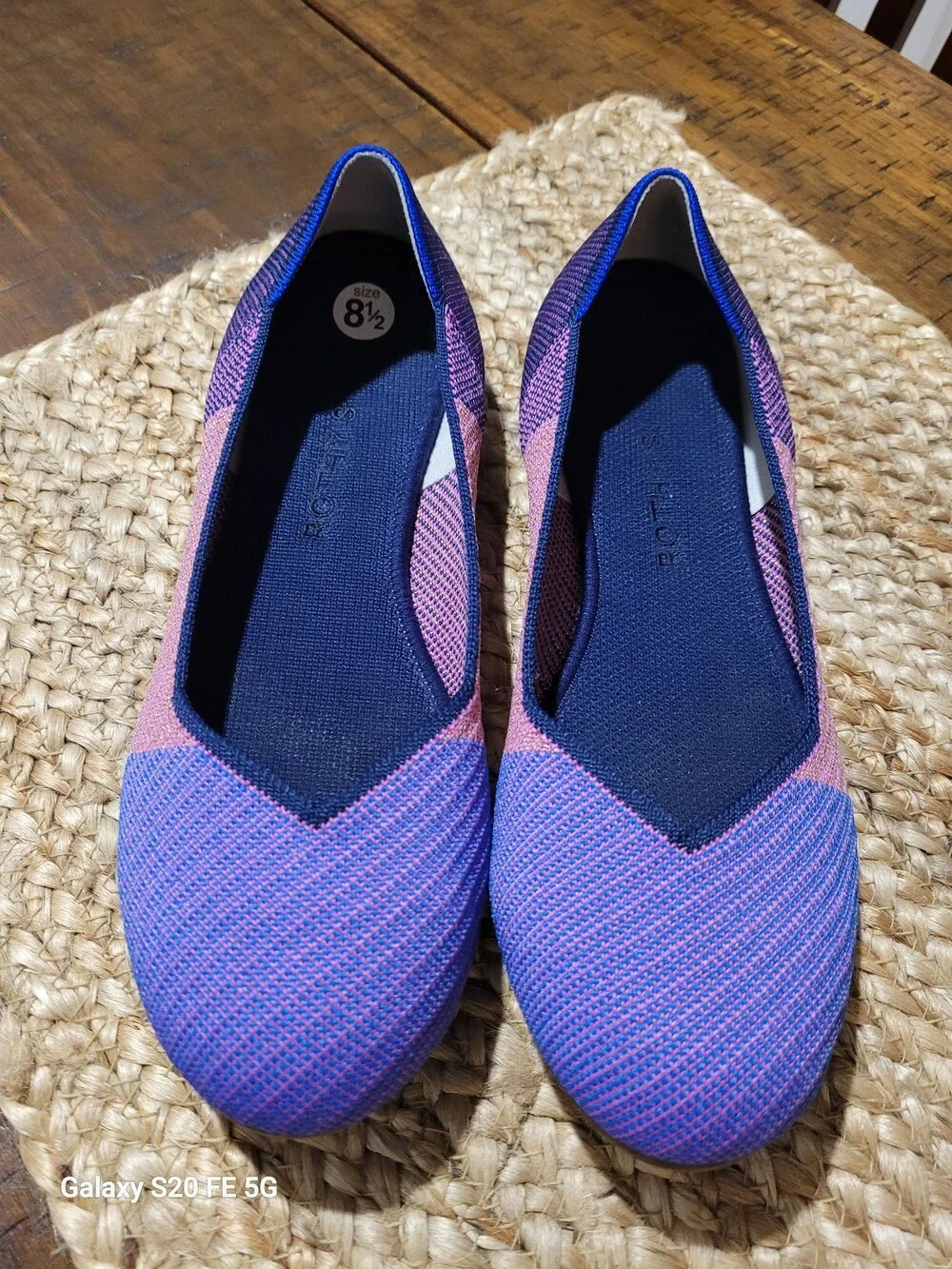 Rothy's Knit Flats Blue Pink Purple Multicolor Women’s 8.5